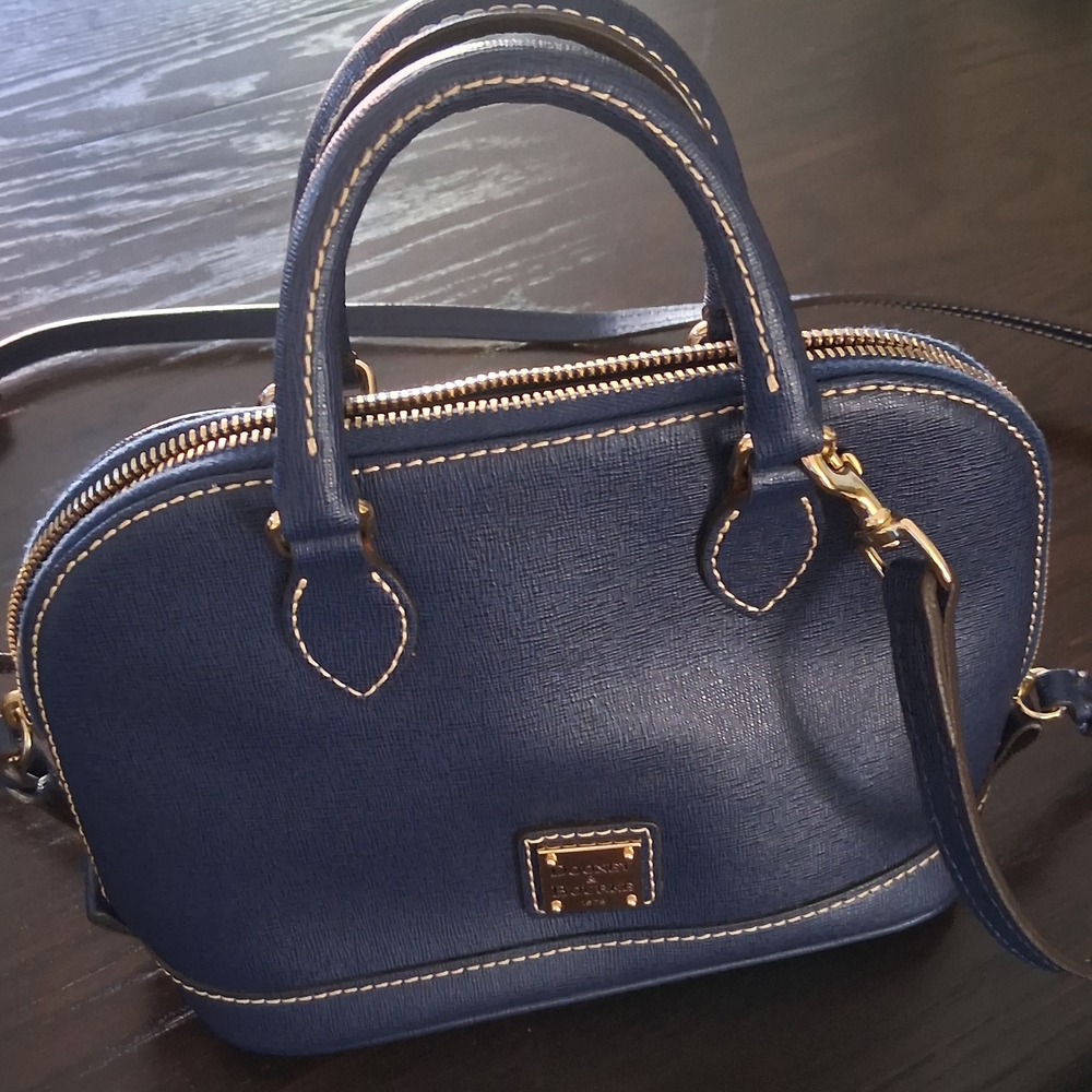 Dooney & Bourke Navy Leather Bitsy Crossbody Bag